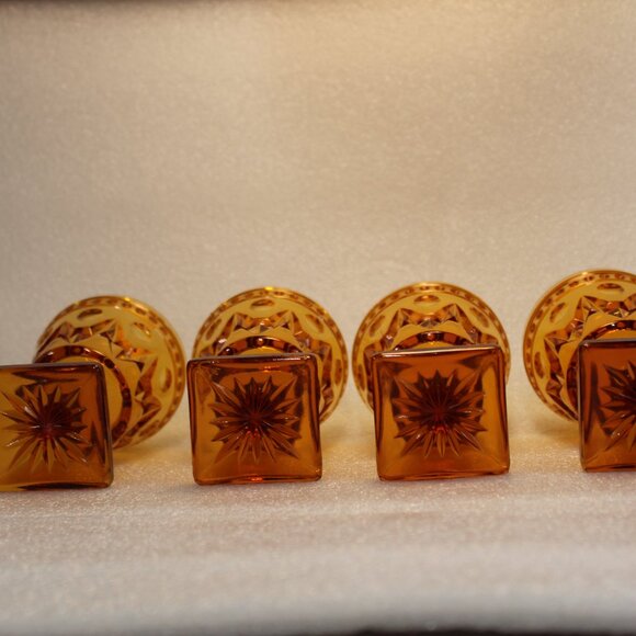 Set of 4 Indiana Glass Amber Goblets โ Colony Park Lane โ 4 oz โ Vintage โ EUC - Picture 2 of 5